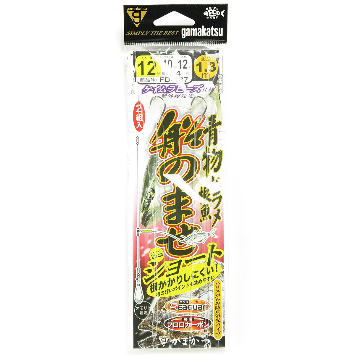 【 まとめ買い15個書き割り 】 「 がまかつ Gamakatsu 葉物 ヒラメ 根魚 船のませ 遊撃手 大きさ:12号-ハリス10号 入数:2組 ケイムラビーズ遣りくち FD187 」 【 貨物輸送無料 】 【  月間MVP \u0026 月間目覚ましい販売店 ダブル勝ち取る店 】
