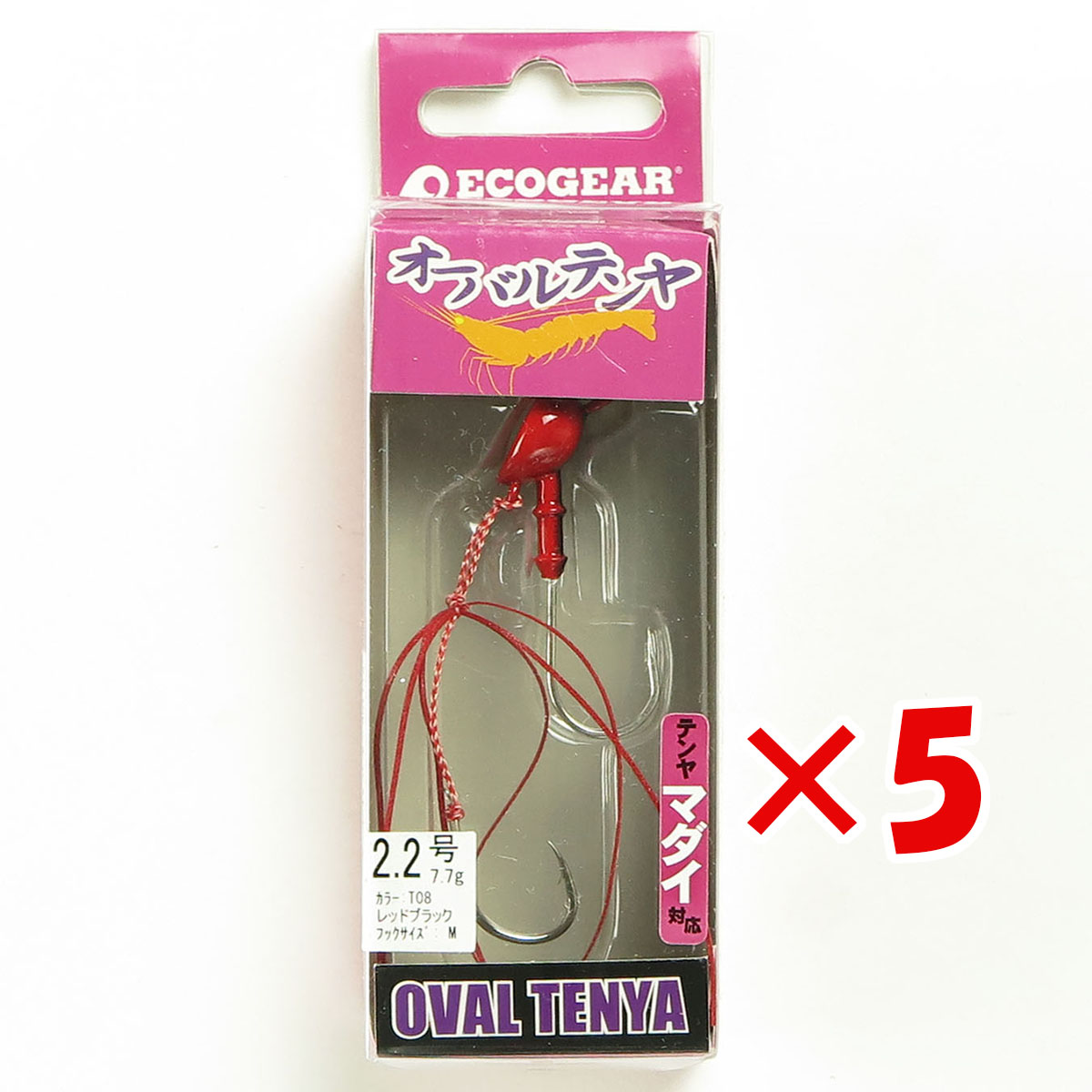 【 まとめ買い ×5個書き割り 】 「 エコ歯車 Ecogear テンヤ オーバルテンヤ 2.2号 T08 赤いこと黒いこと 」 【 貨物輸送無料 】 【  月間MVP \u0026 月間目覚ましい販売店 ダブル勝ち取る店 】 釣具 つり銭具 つり銭装置