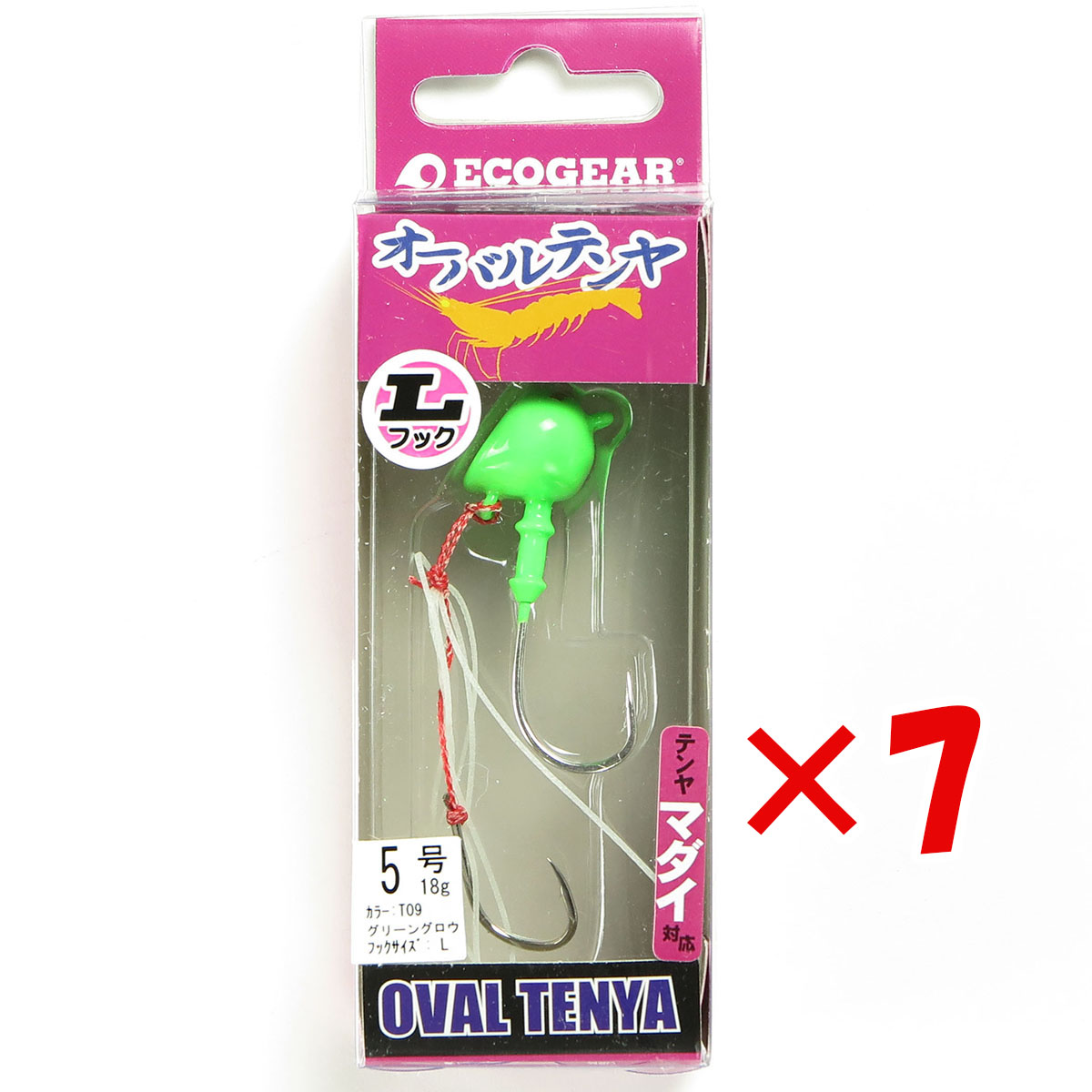 【 まとめ買い ×7個書き割り 】 「 エコ歯車 Ecogear オーバルテンヤ L引っ掛かり 5号 T09 グリーングロウ 」 【 貨物輸送無料 】 【  月間MVP \u0026 月間目覚ましい販売店 ダブル勝ち取る店 】 釣具 つり銭具 つり銭装置