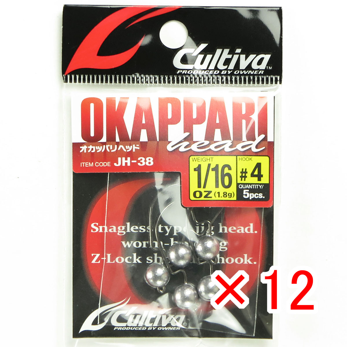 【 まとめ買い ×12個セット 】 「 オーナー OWNER カルティバ オカッパリヘッド 1/16oz #4 JH-38 」 【 月間MVP & 月間優良ショップ ダブル受賞店 】 釣具 釣り具 釣り用品