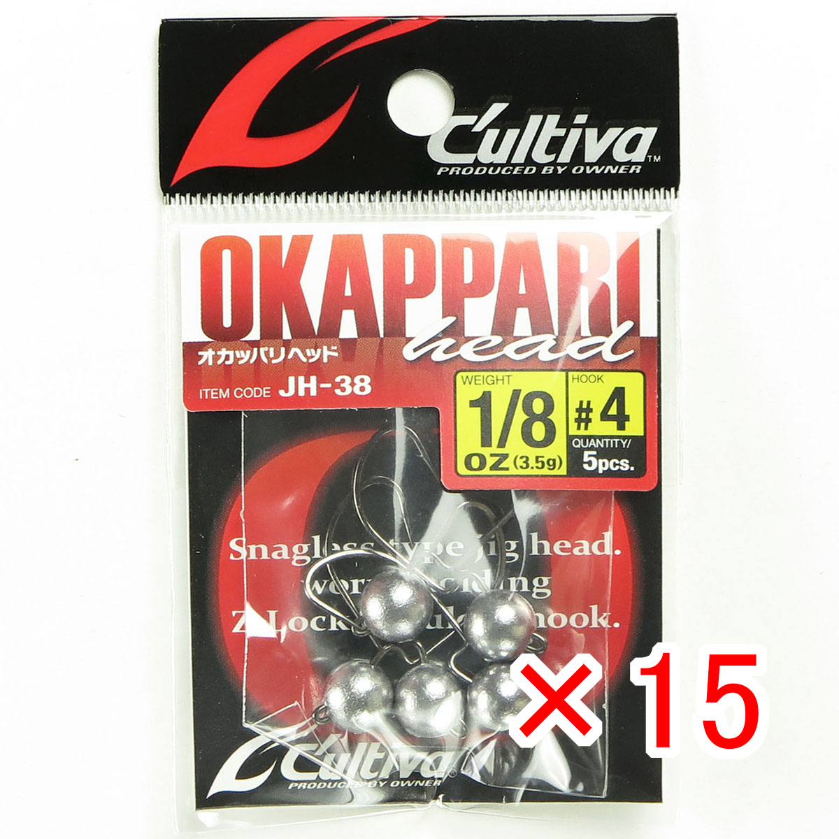 【 まとめ買い ×15個書き割り 】 「 所有権者 OWNER カルティバ オカッパリヘッド 1/8薬局衡オンス #4 JH-38 」 【  月間MVP \u0026 月間目覚ましい販売店 ダブル勝ち得る店 】 釣具 釣り銭具 釣り銭機材