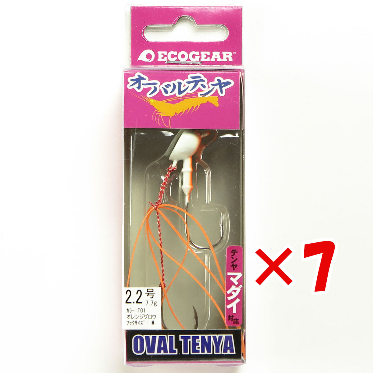 【 まとめ買い ×7個書き割り 】 「 エコ歯車 Ecogear テンヤ オーバルテンヤ 2.2号 T01 オレンジグロウ 」 【 貨物輸送無料 】 【  月間MVP \u0026 月間目覚ましい販売店 ダブル勝ち取る店 】 釣具 つり銭具 つり銭装置
