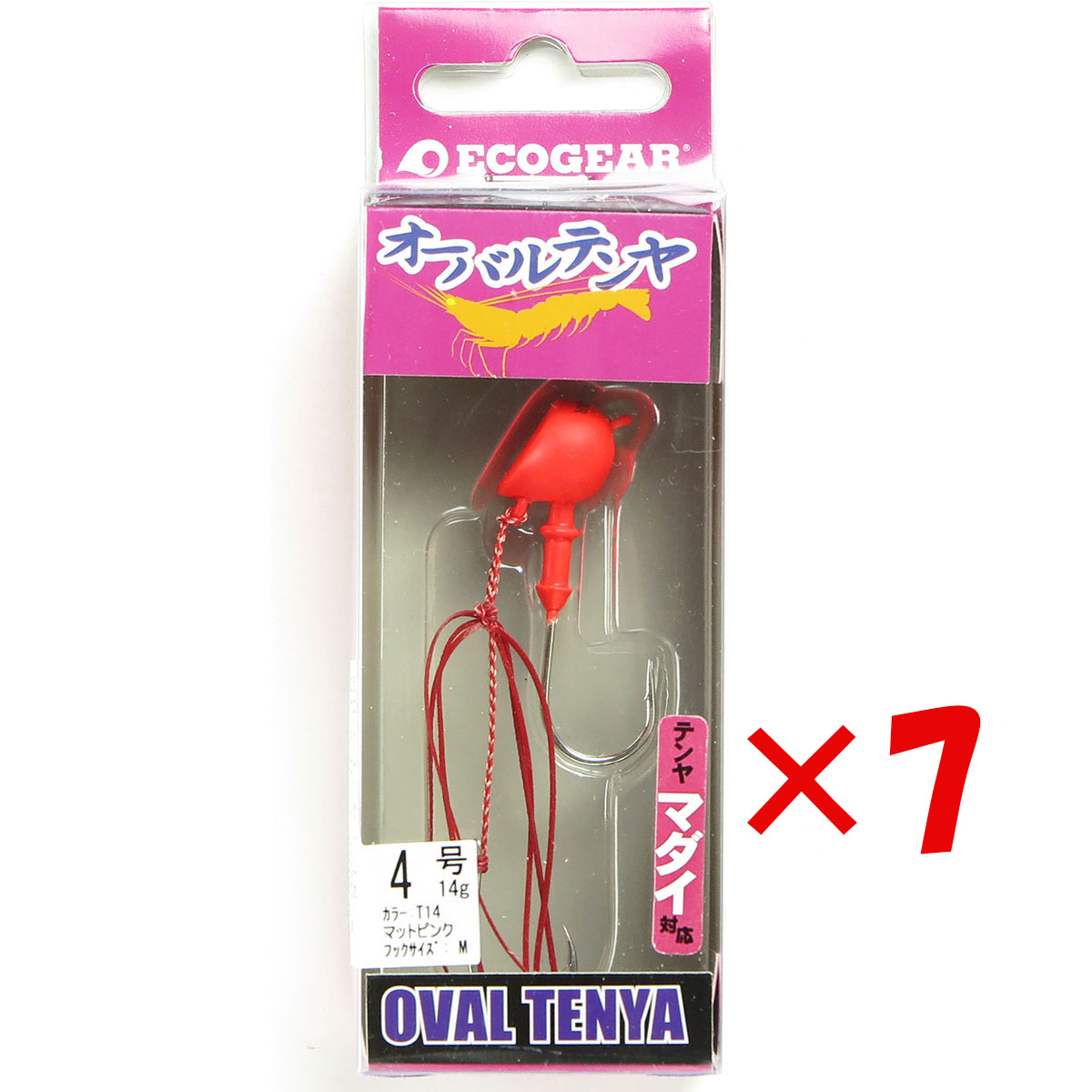 【 まとめ買い ×7個書き割り 】 「 エコ歯車 Ecogear テンヤ オーバルテンヤ 4号 T14 引っ敷きさくら色 」 【 貨物輸送無料 】 【  月間MVP \u0026 月間目覚ましい販売店 ダブル勝ち取る店 】 釣具 つり銭具 つり銭装置