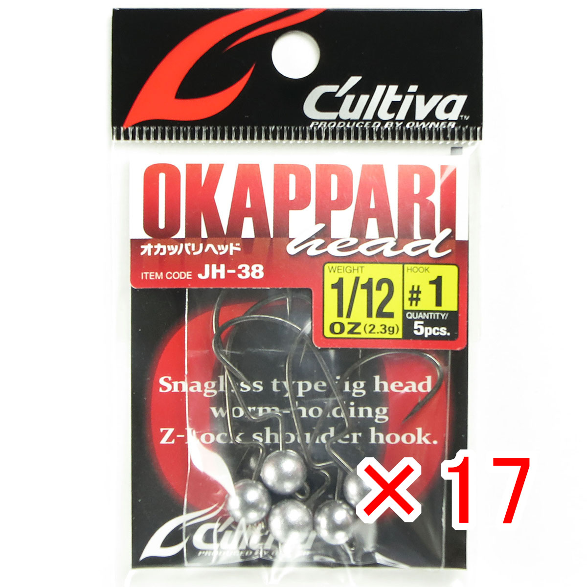 【 まとめ買い ×17個セット 】 「 オーナー OWNER カルティバ オカッパリヘッド 1/12oz #1 JH-38 」 【 月間MVP & 月間優良ショップ ダブル受賞店 】 釣具 釣り具 釣り用品