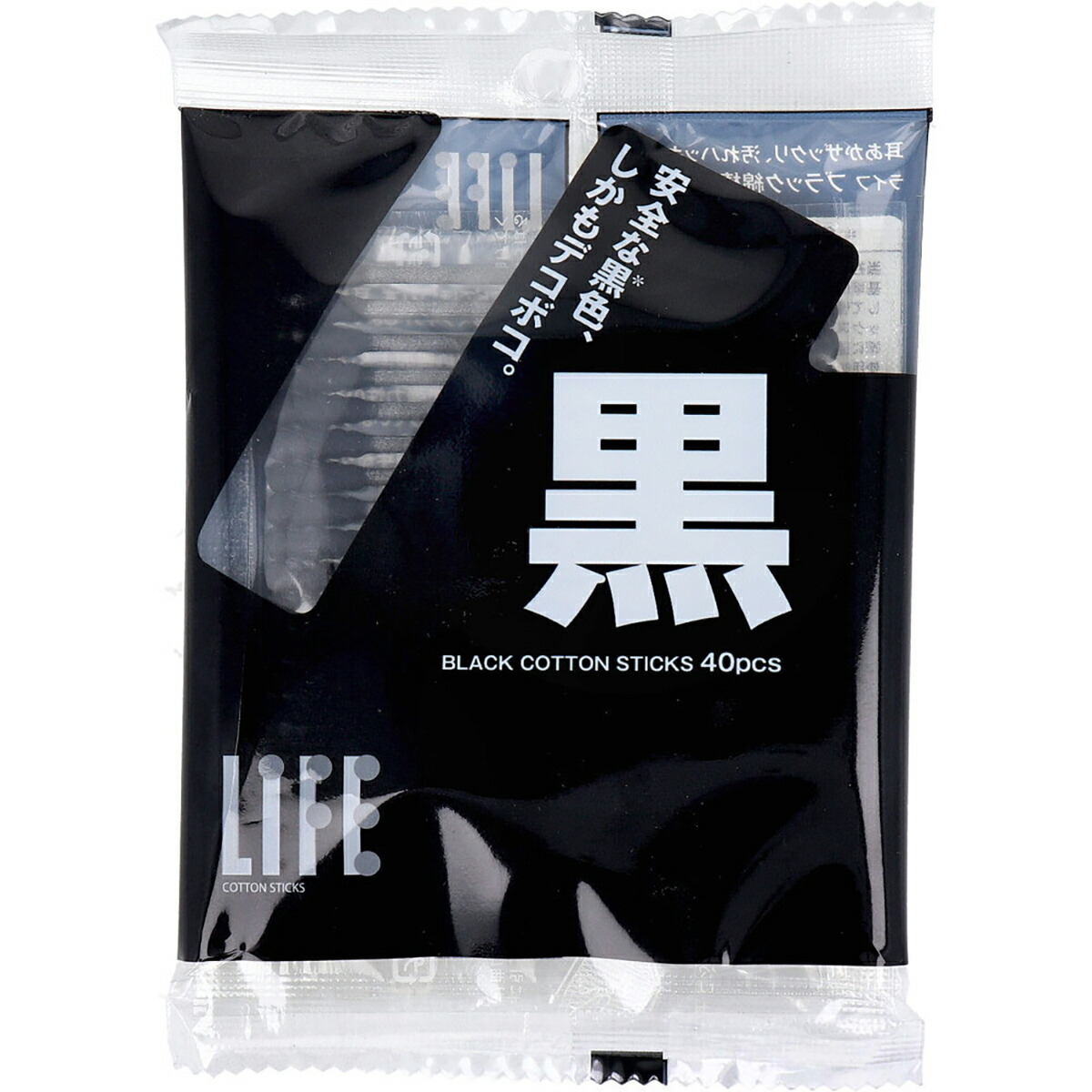 【 まとめ買い17個セット 】 ライフ ブラック綿棒 40本入 【 送料無料 】