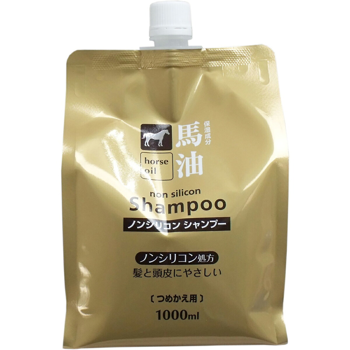 【 まとめ買い10個セット 】 馬油 ノンシリコンシャンプー 詰替え用 1000mL 【 送料無料 】