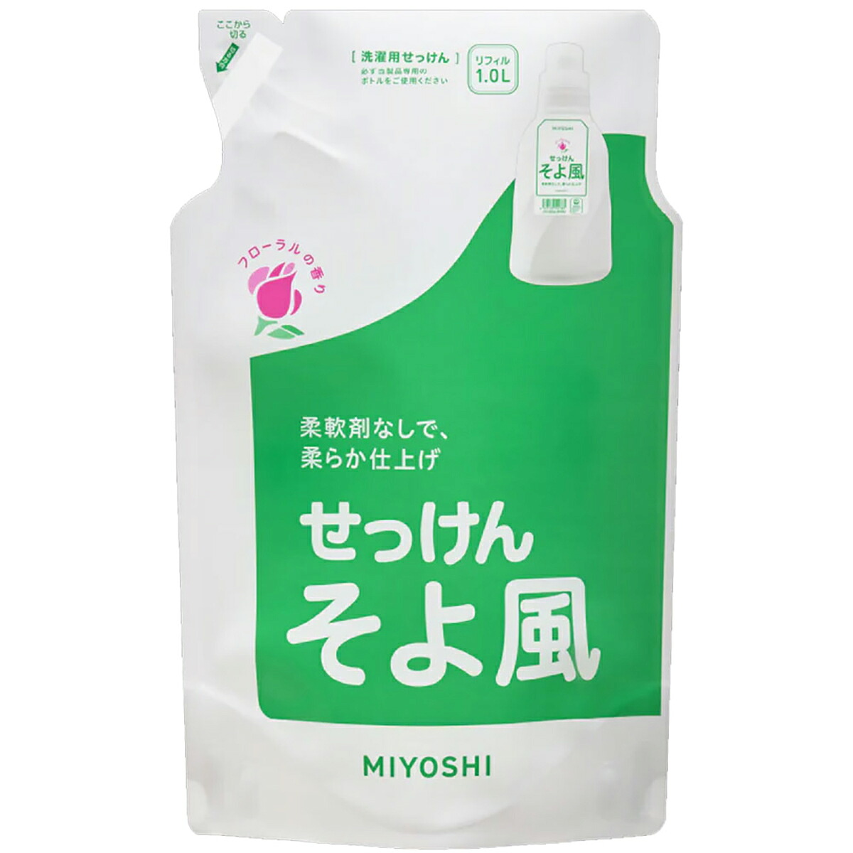 【 まとめ買い10個セット 】 そよ風 液体せっけん リフィル 1.0L 【 送料無料 】