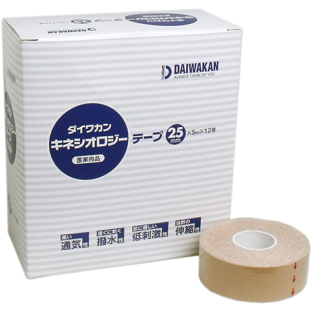 【 まとめ買い15個書き割り 】 キネシオロジーテープ お医者さん向品 25×5m×12巻 【 貨物輸送無料 】