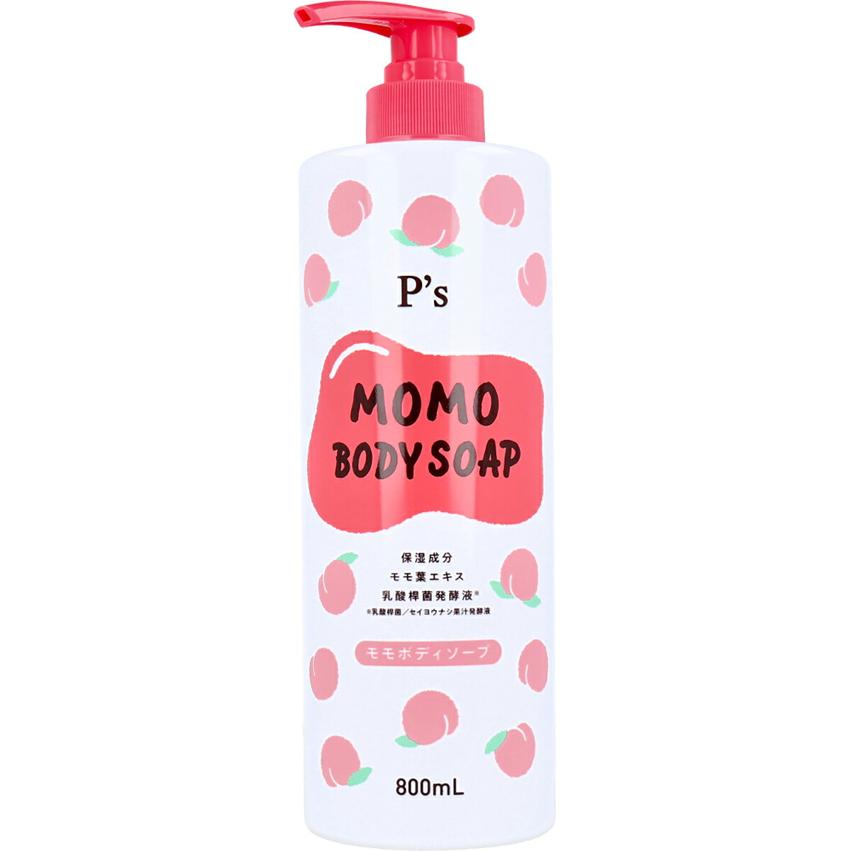 【 まとめ買い20個セット 】 P&rsquo;s モモボディソープ 800mL 【 送料無料 】｜日用品・釣具・文具のすぐる屋本舗