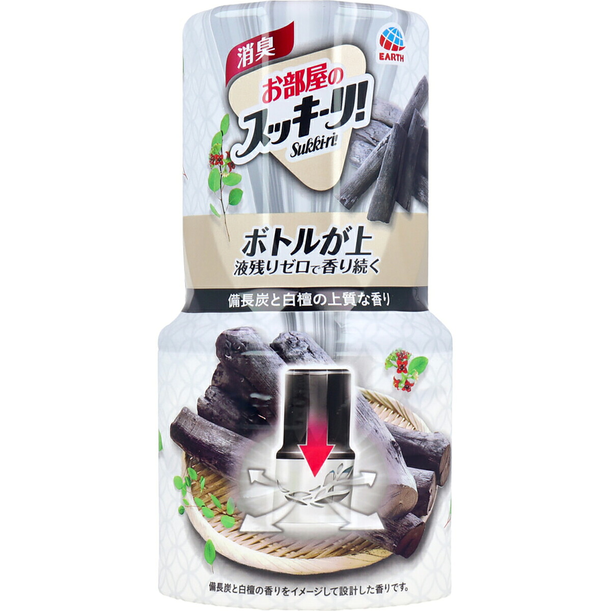 【 まとめ買い10個セット 】 お部屋のスッキーリ！ Sukki-ri！ 備長炭と白檀の上質な香り 400mL 【 送料無料 】