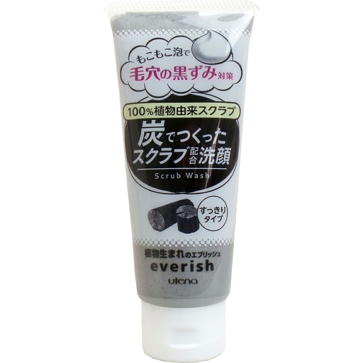 【 まとめ買い12個仕掛ける 】 ウテナ エブリッシュ 炭でつくったスクラブ洗顔 135g入 【 貨物輸送無料 】