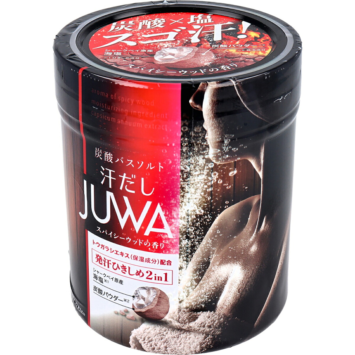 【 まとめ買い20個セット 】 汗だし JUWA 炭酸バスソルト スパイシーウッドの香り 500g 【 送料無料 】|日用品・釣具・文具のすぐる屋本舗