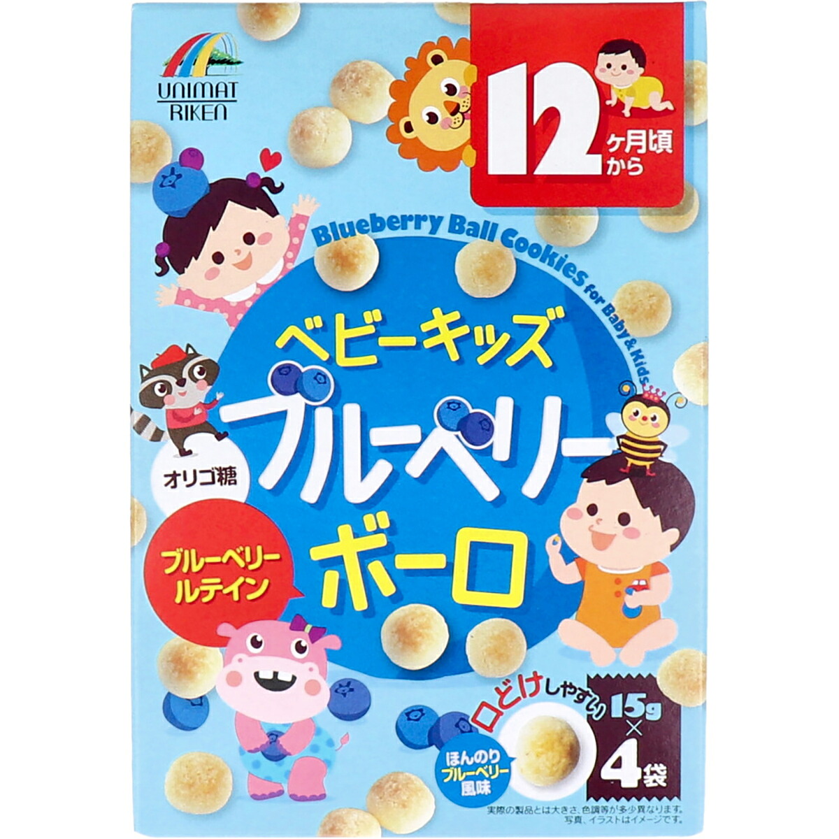 【 まとめ買い10個セット 】 ベビーキッズ ブルーベリーボーロ 15g×4袋入 【 送料無料 】