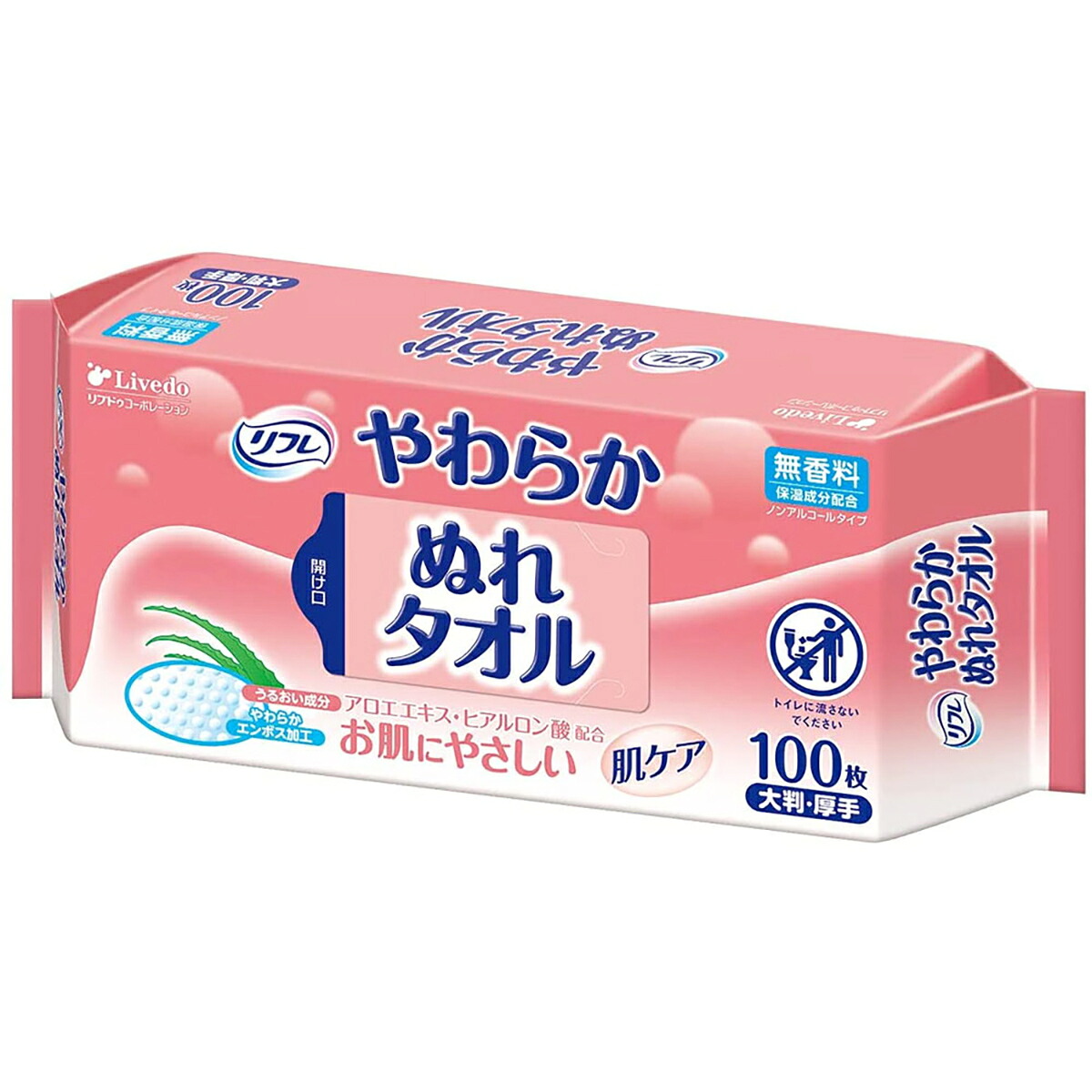 【 まとめ買い12個セット 】 リフレ やわらかぬれタオル 大判・厚手 100枚入 【 送料無料 】|日用品・釣具・文具のすぐる屋本舗