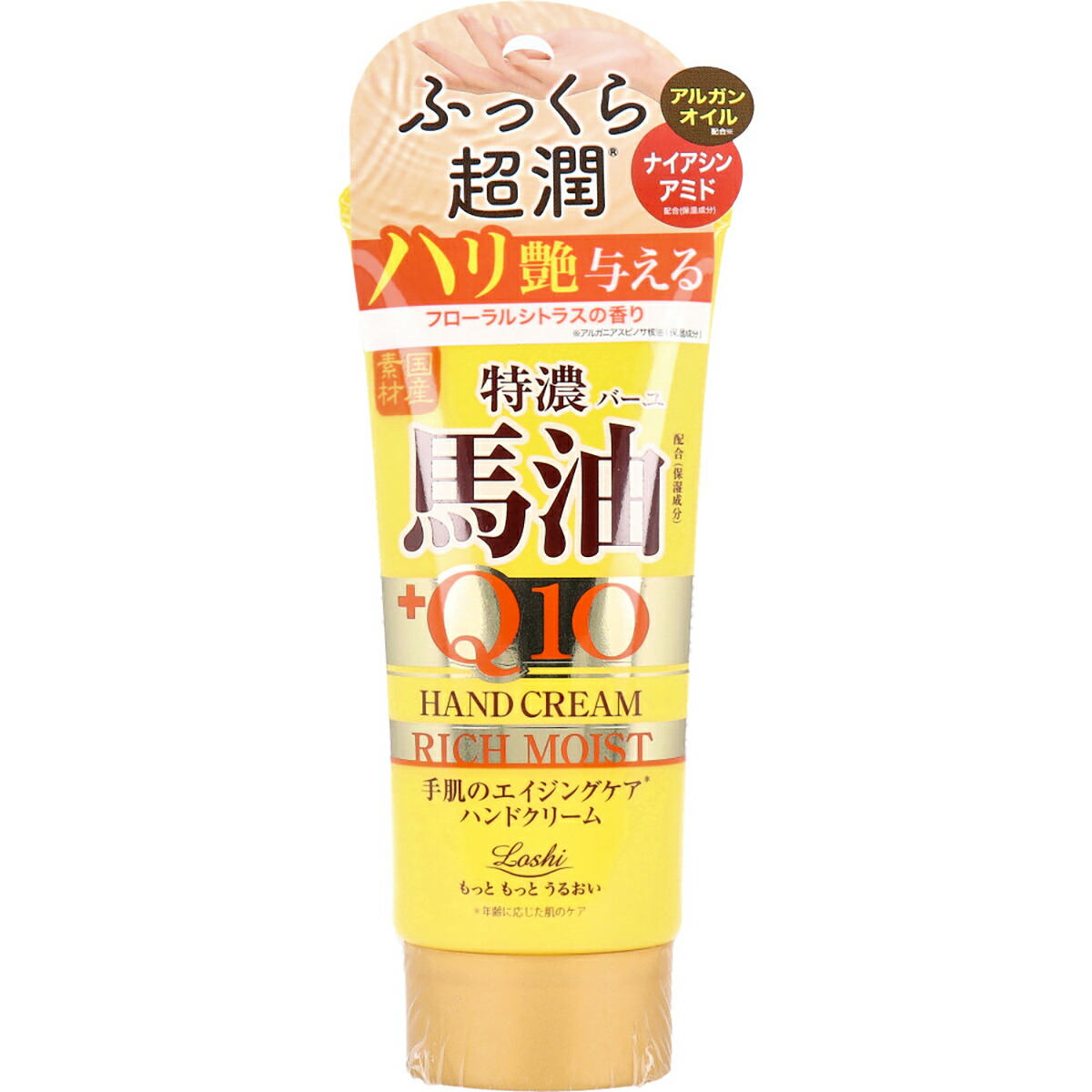 【 まとめ買い10個セット 】 ロッシモイストエイド 国産馬油＆Q10 リッチハンドクリーム 80g 【 送料無料 】