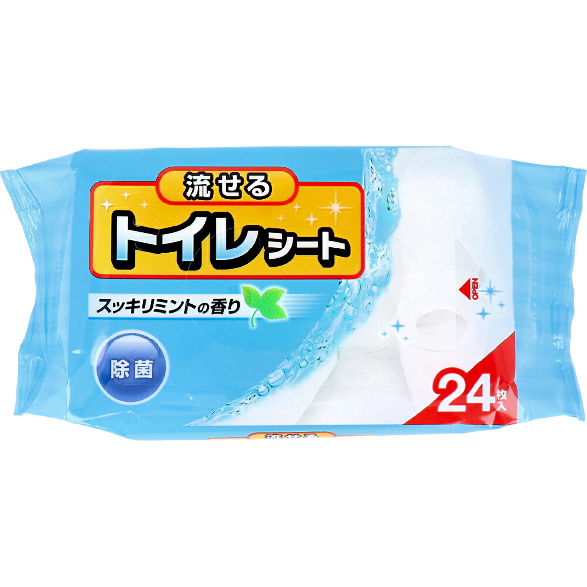 【 まとめ買い15個セット 】 流せるトイレシート スッキリミントの香り 24枚入 【 送料無料 】