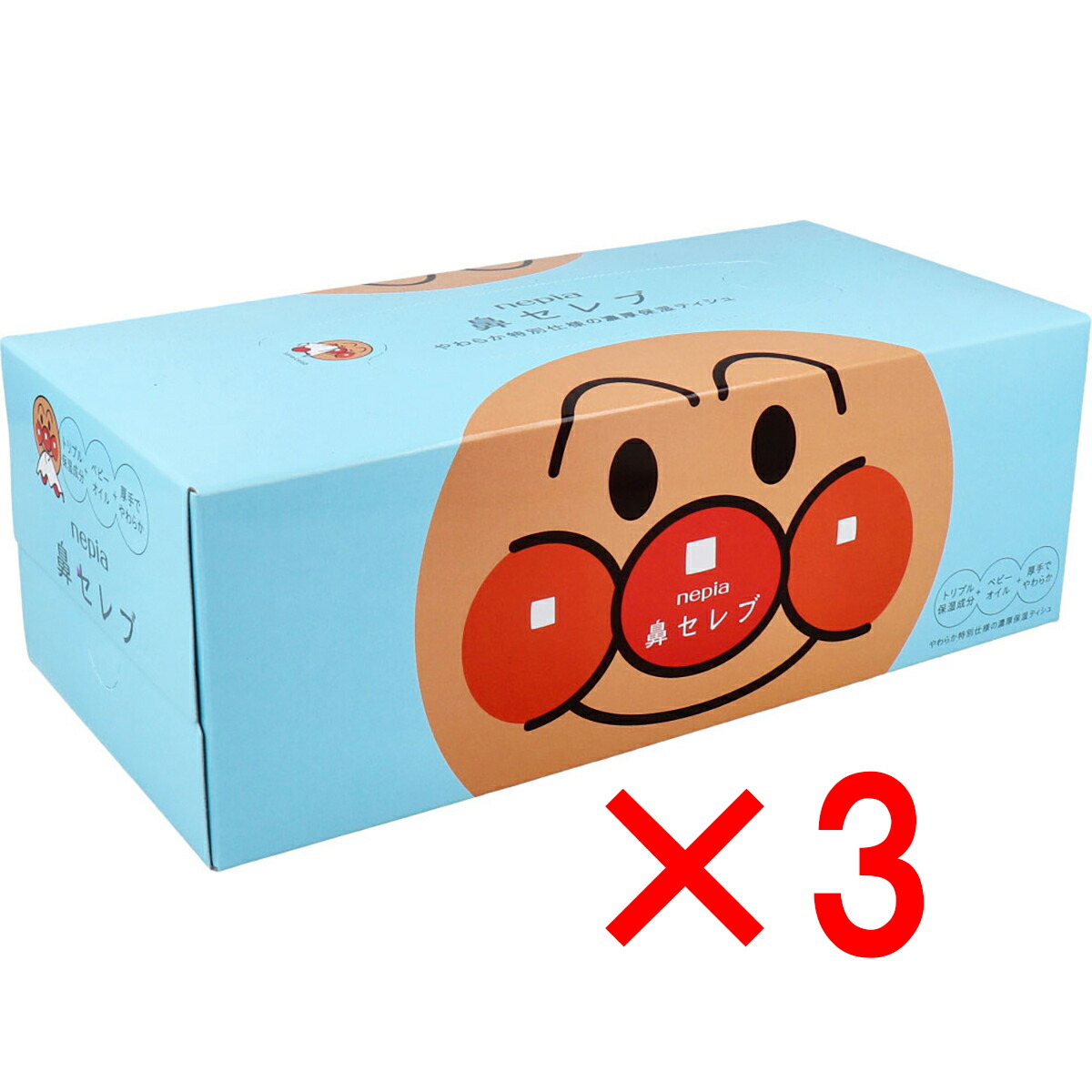 楽天市場】ネピア アンパンマン鼻セレブティシュ 360枚（180組）×3個