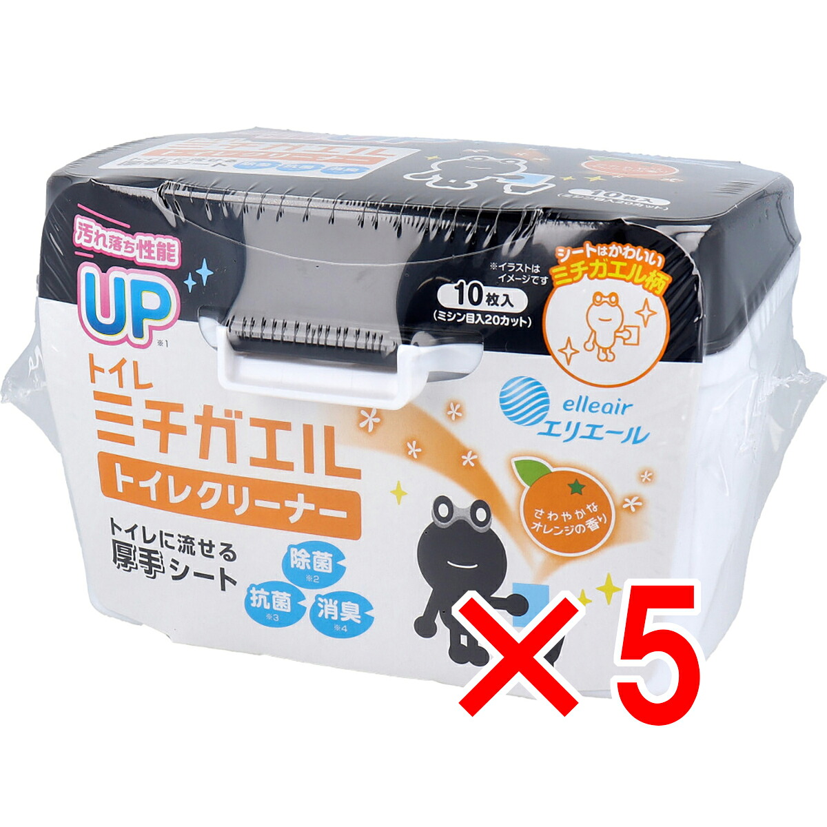 【 まとめ買い5個セット 】 エリエール ミチガエルトイレクリーナー 本体 10枚入 【 送料無料 】