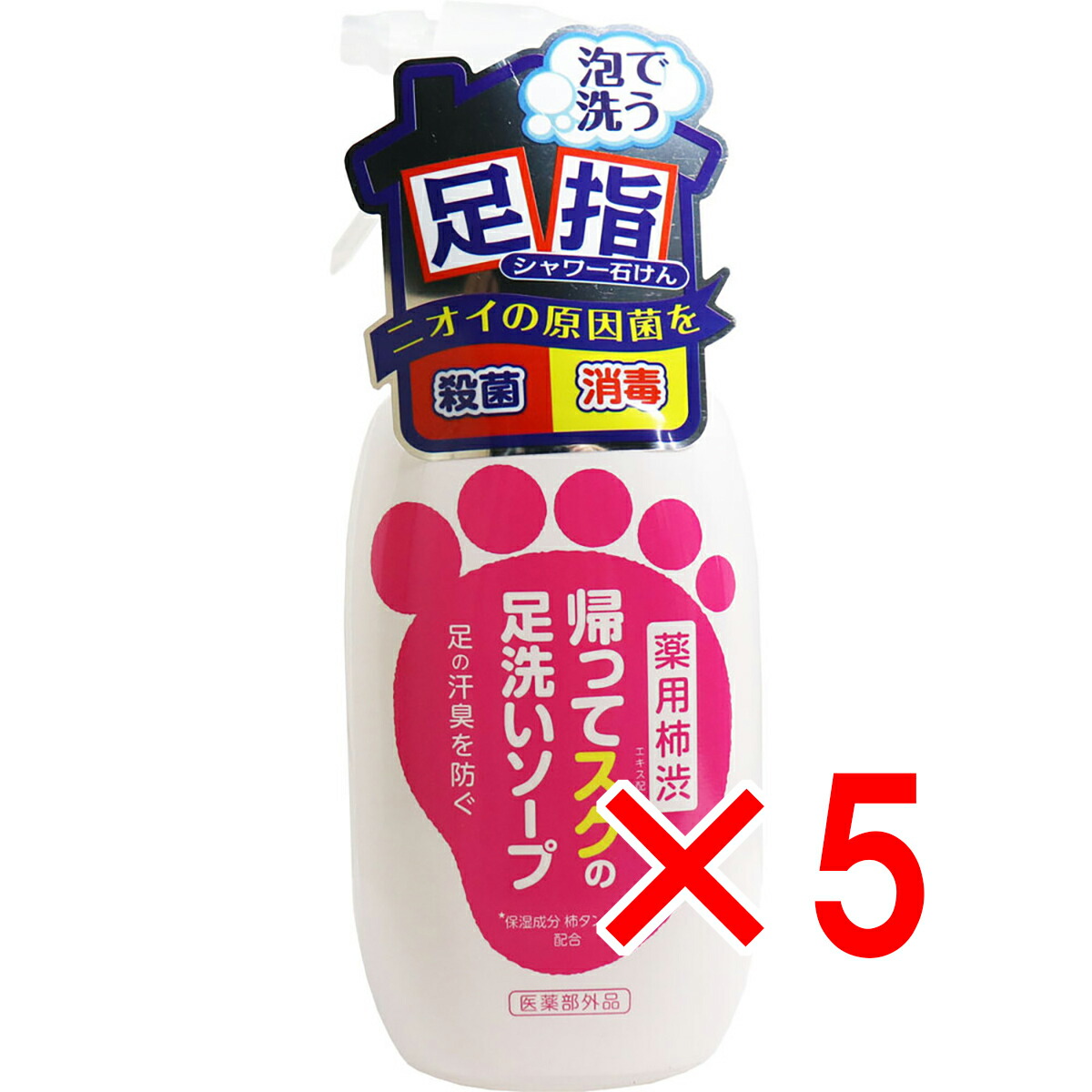 【 まとめ買い5個セット 】 薬用柿渋 帰ってスグの足洗いソープ 250mL 【 送料無料 】 4,913円