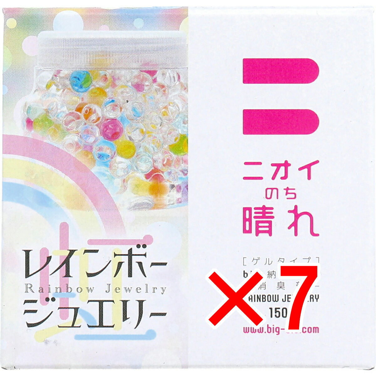 【 まとめ買い7個セット 】 ニオイのち晴れ レインボージュエリー 消臭剤 ゲルタイプ 150g 【 送料無料 】｜日用品・釣具・文具のすぐる屋本舗