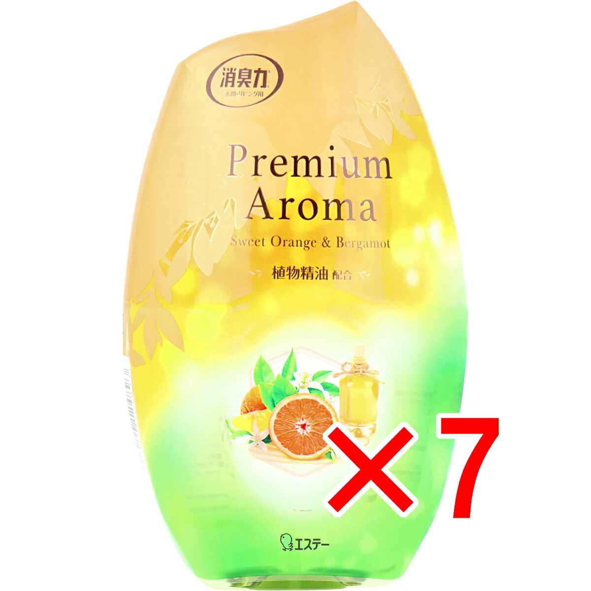 【 まとめ買い7個セット 】 お部屋の消臭力 プレミアムアロマ 玄関・リビング用 スイートオレンジ＆ベルガモット 400mL 【 送料無料 】