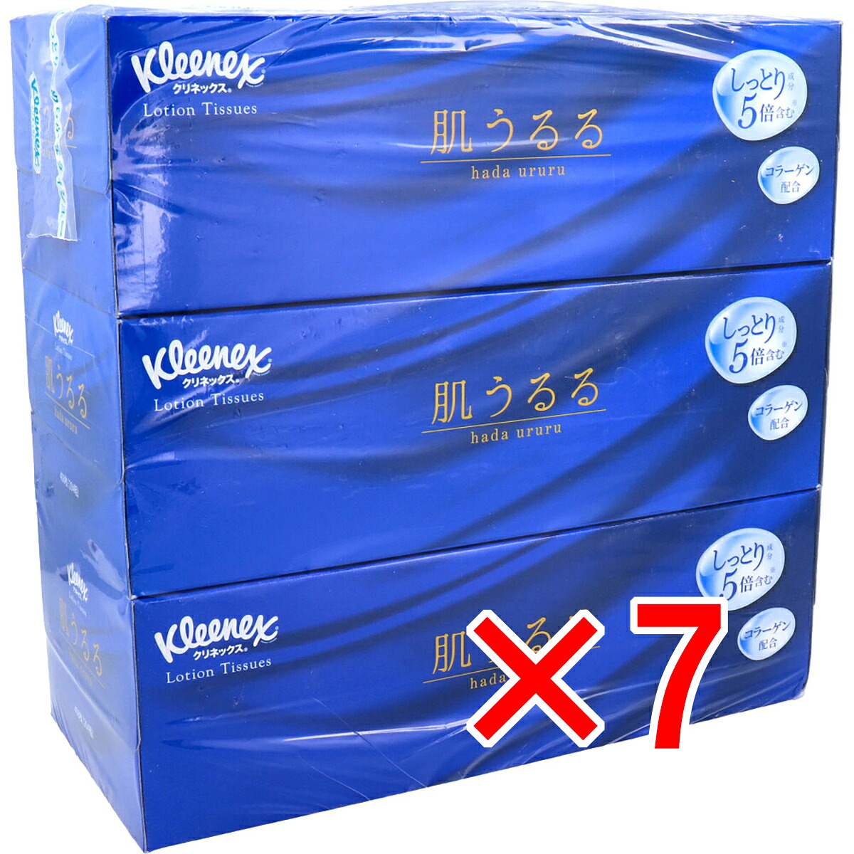 【 まとめ買い7個セット 】 日本製紙クレシア クリネックスティシュー ローション肌うるる 408枚(204組)&times;3箱パック 【 送料無料 】｜日用品・釣具・文具のすぐる屋本舗