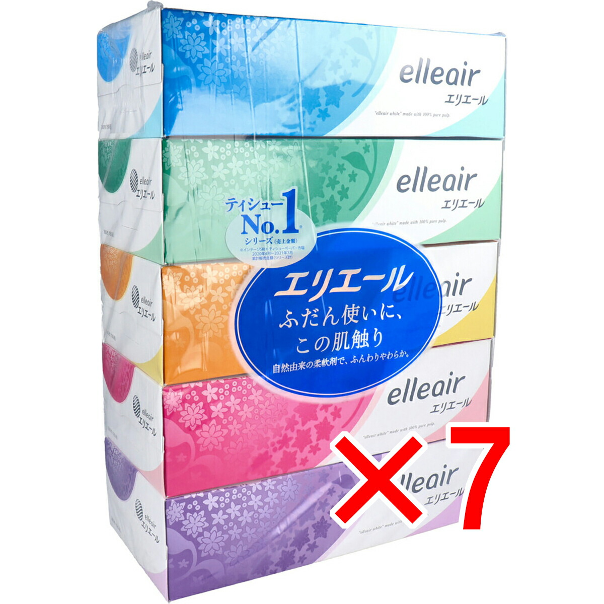 【 まとめ買い7個セット 】 エリエール ティシュー 180W×5個パック 【 送料無料 】