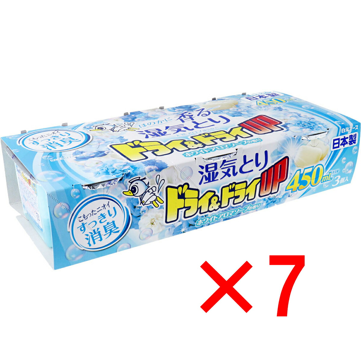 【 まとめ買い7個セット 】 ドライ＆ドライUP ほのかに香る湿気とり ホワイトアロマソープの香り 450mL×3コ入 【 送料無料 】