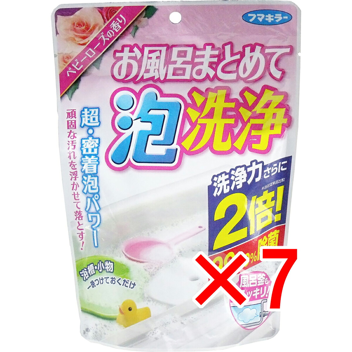 【 まとめ買い7個セット 】 フマキラー お風呂まとめて泡洗浄 ベビーローズの香り 230g 【 送料無料 】