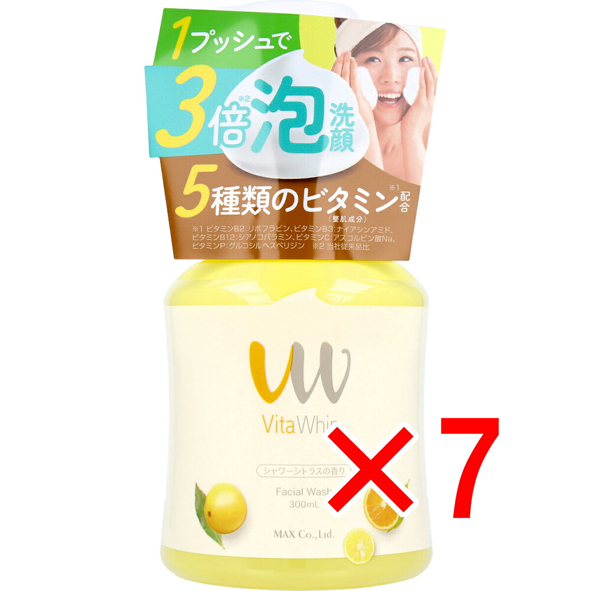 【 まとめ買い7個セット 】 泡の洗顔料 ビタホイップ シャワーシトラスの香り 本体 300mL 【 送料無料 】