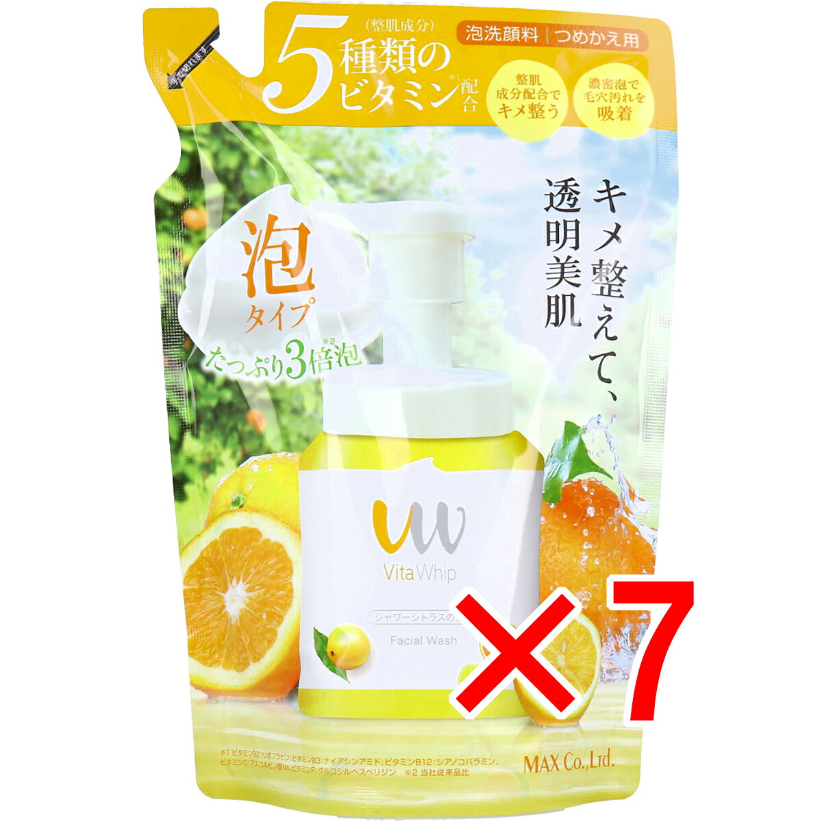 【 まとめ買い7個セット 】 泡の洗顔料 ビタホイップ シャワーシトラスの香り 詰替用 250mL 【 送料無料 】