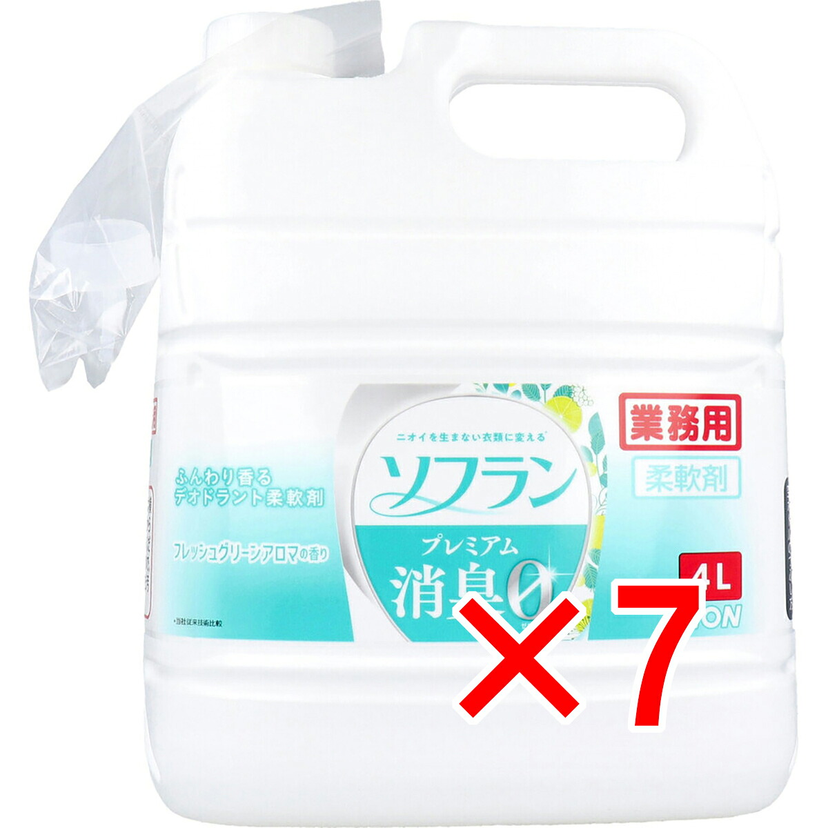 【 まとめ買い7個セット 】 業務用 ソフラン プレミアム消臭 柔軟剤 フレッシュグリーンアロマの香り 4L 【 送料無料 】