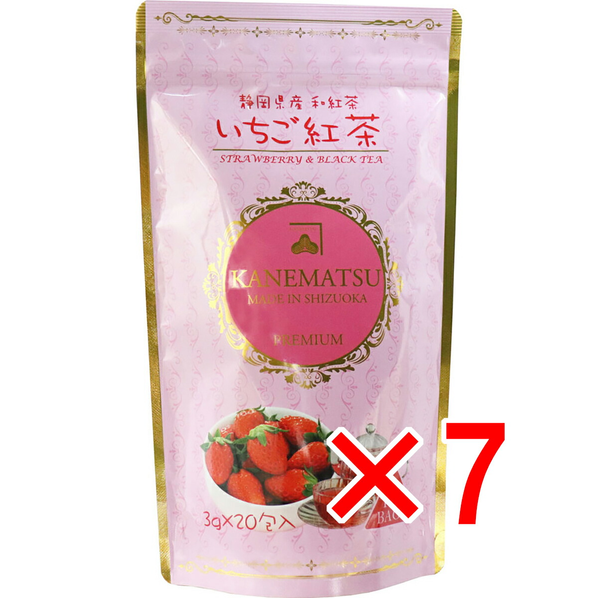 【 まとめ買い7個セット 】 いちご紅茶ティーバッグ 3g×20包入 【 送料無料 】