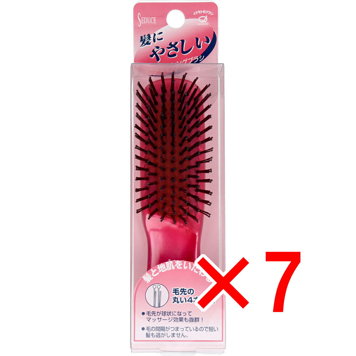 【 まとめ買い7個セット 】 セデュウス 髪にやさしいブラッシングブラシ ミニ レッド SEN-455R 【 送料無料 】 5,038円