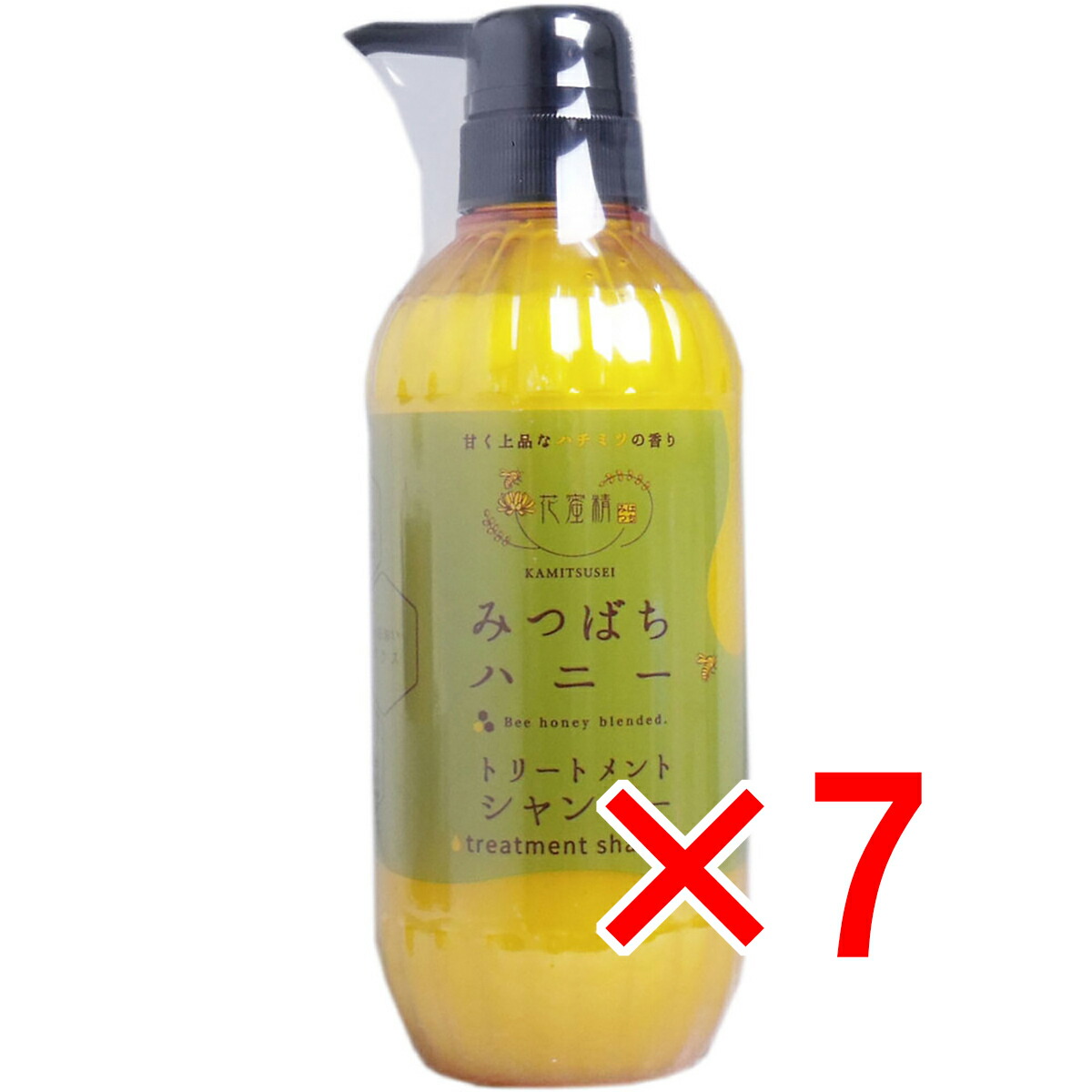 【 まとめ買い7個仕掛ける 】 花蜜精 みつばちお前さん トリートメントシャンプー 500mL 【 貨物輸送無料 】