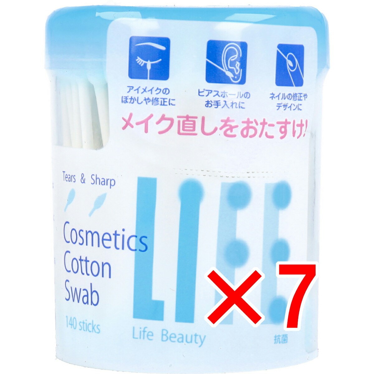 【 まとめ買い7個仕掛ける 】 生命現象 コスメティックス 綿織物綿棒 140本入 【 貨物輸送無料 】