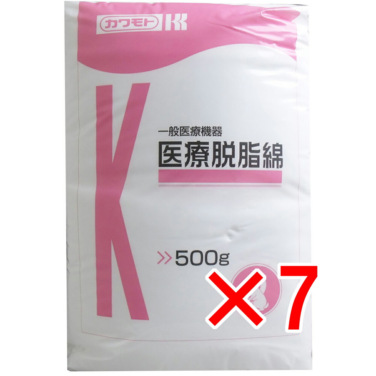 【 まとめ買い7個書き割り 】 カワモト 診療用脱脂綿 500g 【 貨物輸送無料 】