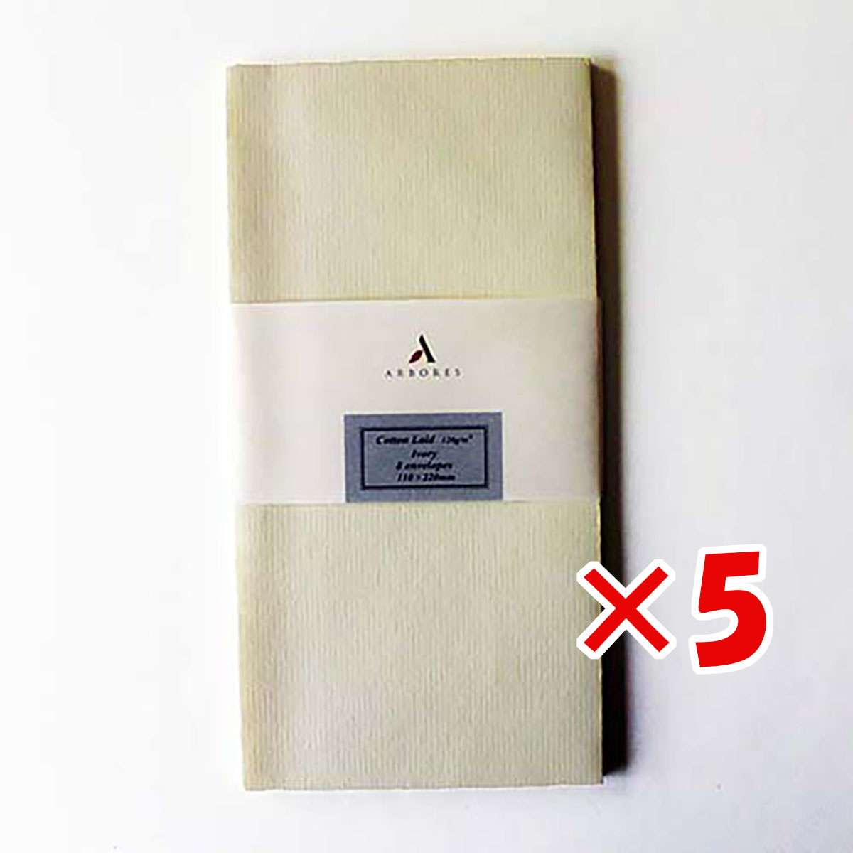 【 まとめ買い &times;5個セット 】 「 チキュウグリーティングス 定型封筒 アルボレス（洋長3） Cotton Laid Ivory （コットンレイド アイボリー） AE102 」 【 送料無料 】 【 月間MVP & 月間優良ショップ ダブル受賞店 】｜日用品・釣具・文具のすぐる屋本舗