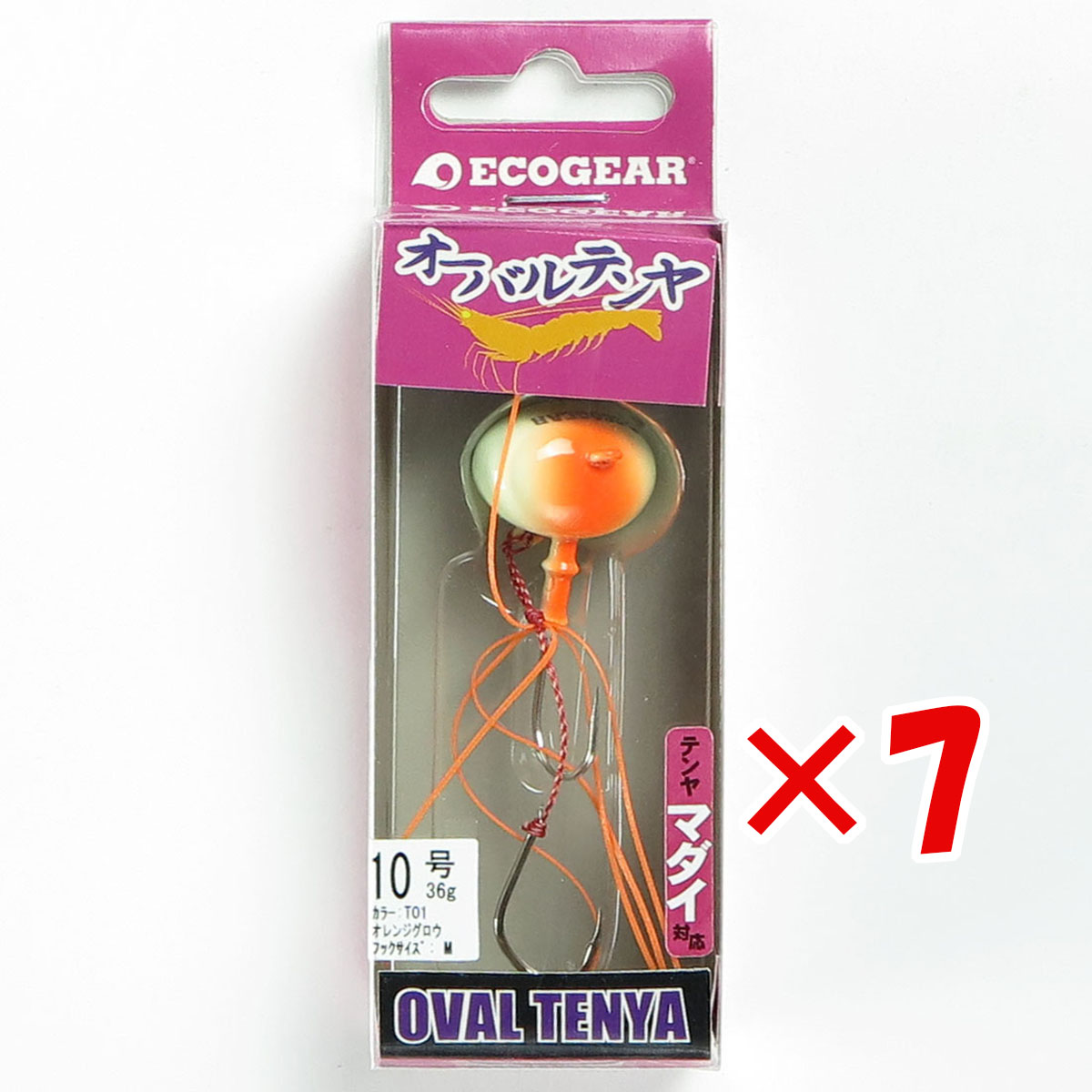 【 まとめ買い ×7個書き割り 】 「 テンヤ エコ歯車 Ecogear オーバルテンヤ 10号 T01 オレンジグロウ 引っかかり大いさM 」 【 貨物輸送無料 】 【  月間MVP \u0026 月間素晴らしい販売店 ダブル勝ちえる店 】 釣具 魚釣り具 魚釣り装置