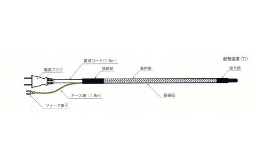 【在庫あり】 水道凍結防止帯 電熱産業 DSR(X) 6m 塩ビ管 樹脂管 架橋ポリエチレン管 ポリブテン管 にも使える 自己温度制御型 DSR(X)6m|水道快適でいこ屋 店