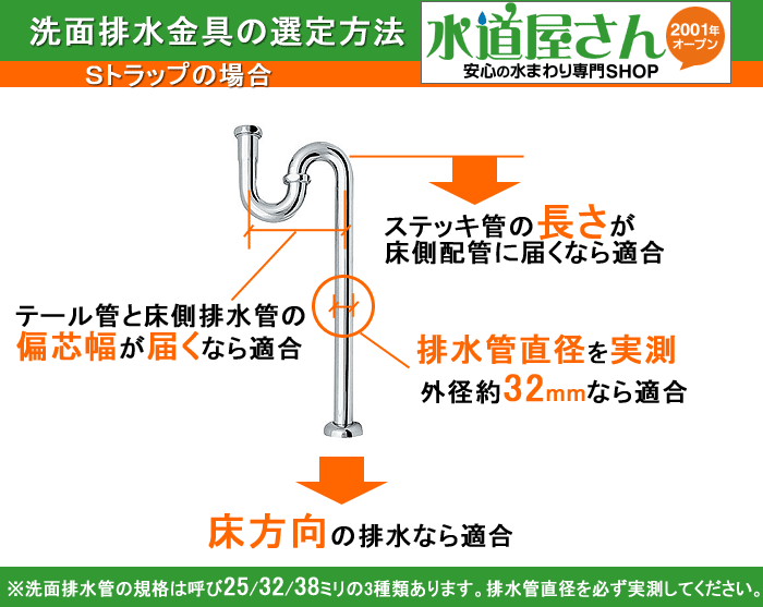 楽天市場 洗面排水部品 床壁排水兼用 トラップ管 Sトラップ Pトラップ兼用 呼び32ミリ 樹脂製 433 508 32 水道屋さん