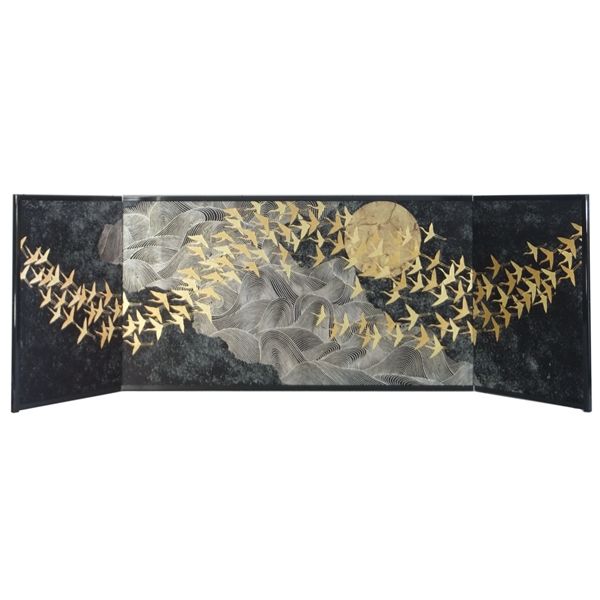 楽天市場】【屏風】極上金屏風 6号 金沢箔 (高18cm×中幅30cm×袖幅12cm