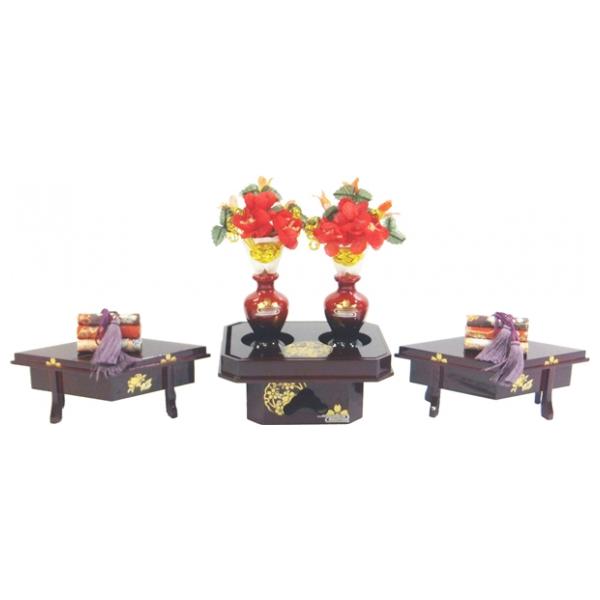 ひな人形 ひな道具 単品 部品 売り 前飾道具 二品道具 二品 二品 溜塗雪牡丹 桜 146936