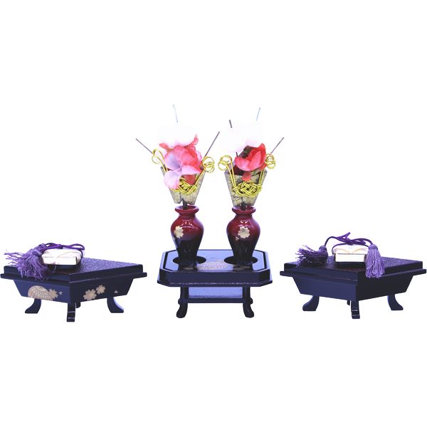 雛人形　桃の節句　雛道具　30号六点セット　金彩雪輪桜　溜塗 雛人形 桃の節句 雛道具 30号六点セット 金彩雪輪桜 溜塗