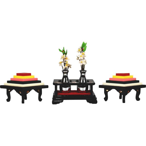 雛人形用 25号二品 金彩小桜 黒塗 168990