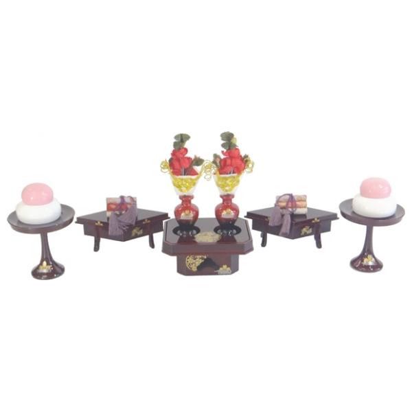 ひな人形 ひな道具 単品 部品 売り 前飾道具 三品道具 三品 溜塗雪牡丹 桜 266535