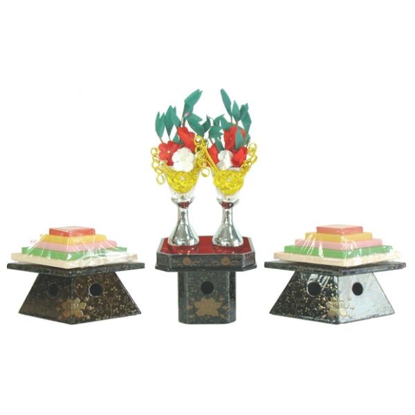 ひな人形 ひな道具 単品 部品 売り 前飾道具 二品道具 二品 三方菱台本金花盛上 銀 870053
