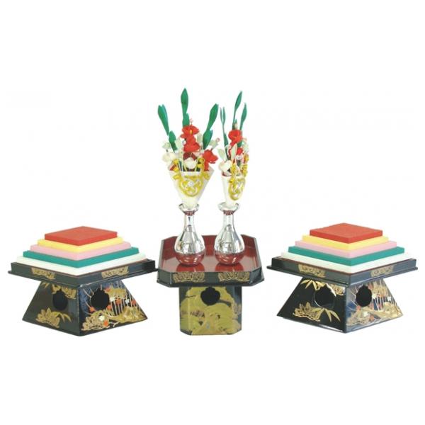 ひな人形 ひな道具 単品 部品 売り 前飾道具 二品道具 二品 三方菱台本金松竹梅 870084