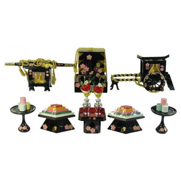 ミニチュア　道具セット　雛人形　蒔絵　アンティーク　小物 楽天市場】雛人形 小道具単品 20号嫁入り道具 単品 9点セット