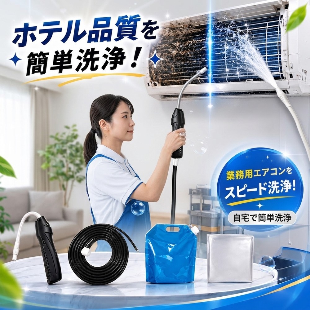 【当日出荷】 【4点セット 新店OPEN価格 全機種対応】自分で エアコン クリーニング 徹底洗浄 カビ除去 エアコン洗浄セット エアコン掃除 2way 高圧 スプレー 充電式 節水 高圧洗浄機 エアコン消臭 繰り返し 家電 掃除 道具 エアコンお手入れ 初心者向け 家庭用｜スイカ2号店